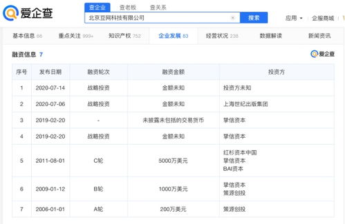 愛企查顯示 豆瓣在線直播應用獲得登記批準